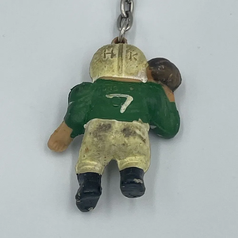 QB Football Player FOB Keychain‎ HONG KONG Green  (Packers?) Vintage No. 7